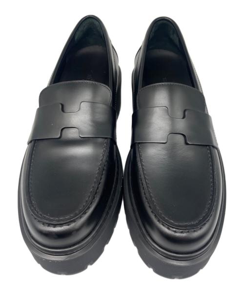 HERMES（エルメス）HERMES (エルメス) モカシン クレマン/Hitch ヒッチ ローファー ブラック サイズ:35の古着・服飾アイテム