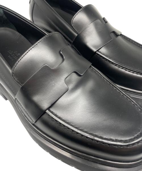 HERMES（エルメス）HERMES (エルメス) モカシン クレマン/Hitch ヒッチ ローファー ブラック サイズ:35の古着・服飾アイテム