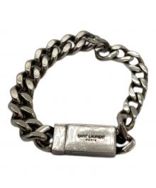 Saint Laurent Paris（サンローランパリ）の古着「カーブチェーン ブレスレット」｜シルバー