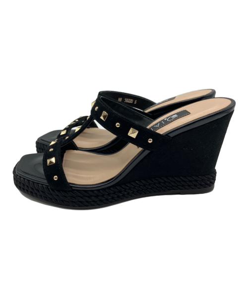 DIANA（ダイアナ）DIANA (ダイアナ) ウエッジソールミュール ブラック サイズ:Sの古着・服飾アイテム