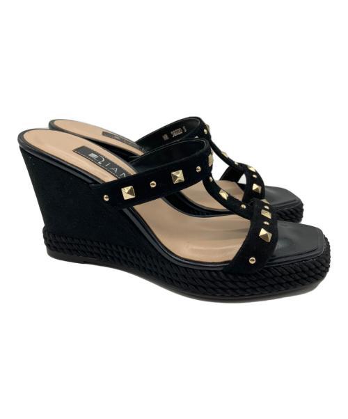 DIANA（ダイアナ）DIANA (ダイアナ) ウエッジソールミュール ブラック サイズ:Sの古着・服飾アイテム