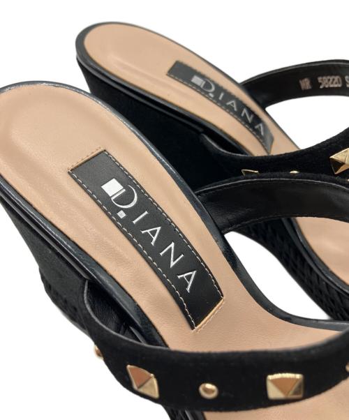 DIANA（ダイアナ）DIANA (ダイアナ) ウエッジソールミュール ブラック サイズ:Sの古着・服飾アイテム