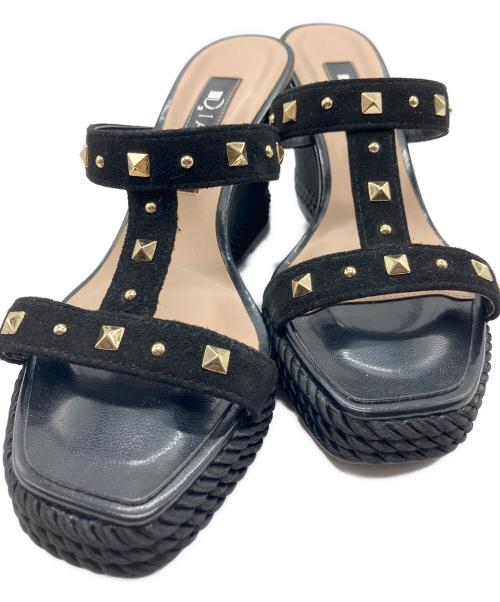 DIANA（ダイアナ）DIANA (ダイアナ) ウエッジソールミュール ブラック サイズ:Sの古着・服飾アイテム