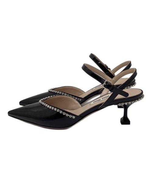 MIU MIU（ミュウミュウ）MIU MIU (ミュウミュウ) バックストラップパンプス ブラック サイズ:35の古着・服飾アイテム