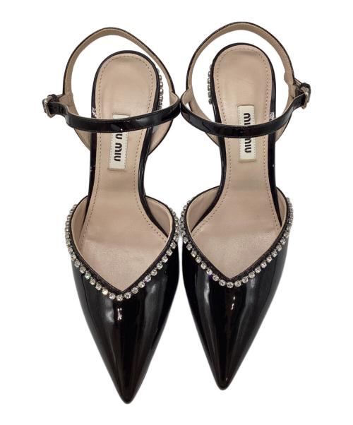MIU MIU（ミュウミュウ）MIU MIU (ミュウミュウ) バックストラップパンプス ブラック サイズ:35の古着・服飾アイテム