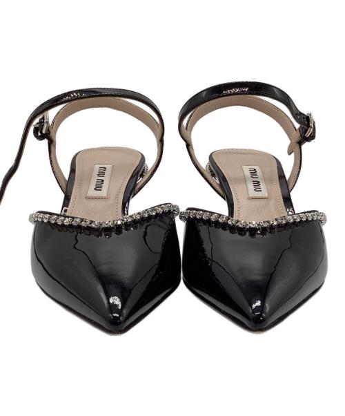 MIU MIU（ミュウミュウ）MIU MIU (ミュウミュウ) バックストラップパンプス ブラック サイズ:35の古着・服飾アイテム