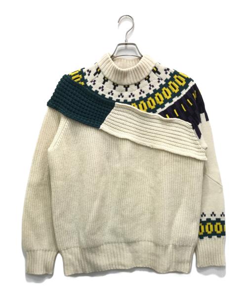 sacai（サカイ）sacai (サカイ) ウールニットプルオーバー ホワイト サイズ:1の古着・服飾アイテム