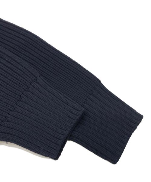 sacai（サカイ）sacai (サカイ) eric haze (エリックヘイズ) Code Embroidery Knit Blouson ブラウン×ネイビー サイズ:2の古着・服飾アイテム