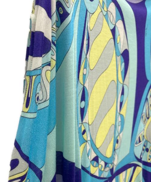 Emilio Pucci（エミリオ プッチ）Emilio Pucci (エミリオ プッチ) レーヨンシルク ドルマンスリーブニット ブルー サイズ:SIZE 38の古着・服飾アイテム