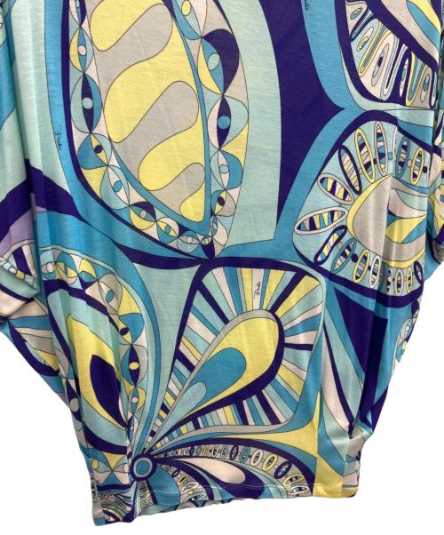 Emilio Pucci（エミリオ プッチ）Emilio Pucci (エミリオ プッチ) レーヨンシルク ドルマンスリーブニット ブルー サイズ:SIZE 38の古着・服飾アイテム