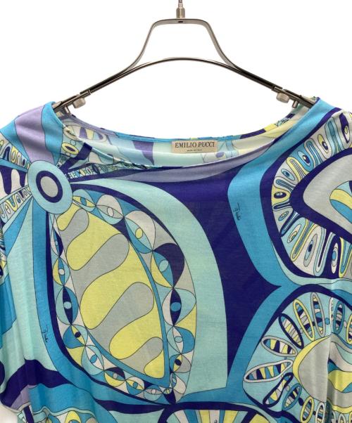 Emilio Pucci（エミリオ プッチ）Emilio Pucci (エミリオ プッチ) レーヨンシルク ドルマンスリーブニット ブルー サイズ:SIZE 38の古着・服飾アイテム