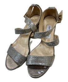 JIMMY CHOO（ジミーチュウ）の古着「グリッターサンダル」｜シルバー