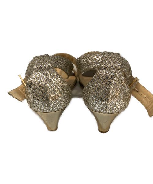JIMMY CHOO（ジミーチュウ）JIMMY CHOO (ジミーチュウ) グリッターサンダル シルバー サイズ:39の古着・服飾アイテム