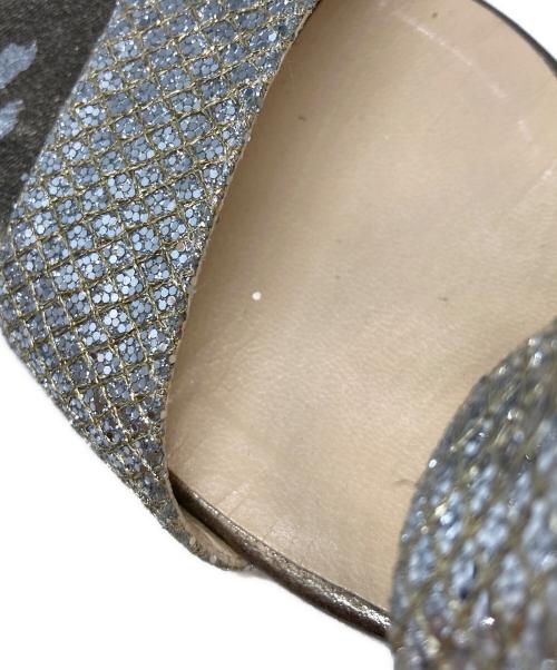 JIMMY CHOO（ジミーチュウ）JIMMY CHOO (ジミーチュウ) グリッターサンダル シルバー サイズ:39の古着・服飾アイテム