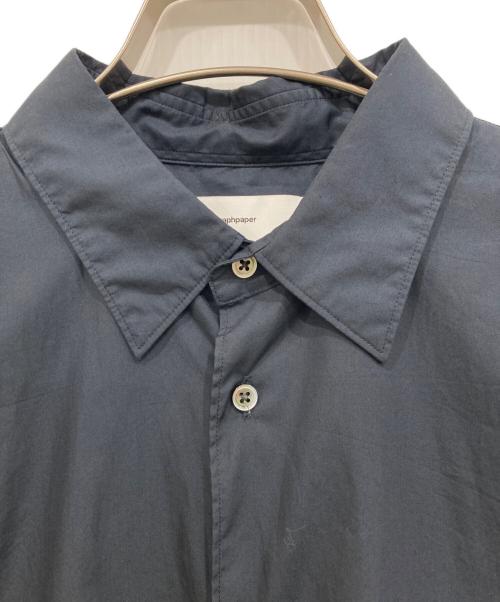 Graphpaper（グラフペーパー）Graphpaper (グラフペーパー) Broad Regular Collar Shirt ネイビー サイズ:2の古着・服飾アイテム