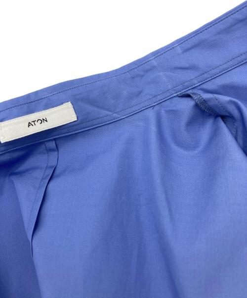 ATON（エイトン）ATON (エイトン) スビンコットンオーバーサイズ ハーフスリーブシャツ ブルー サイズ:04の古着・服飾アイテム