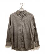 Caleカル）の古着「リネンウールシャツ」｜グレー