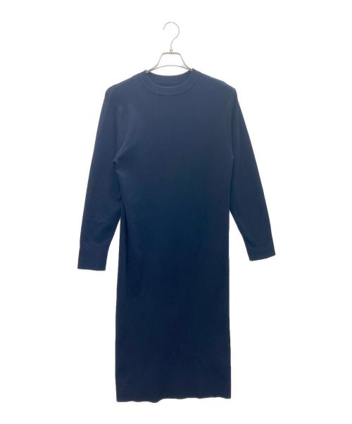 Mila Owen（ミラオーウェン）Mila Owen (ミラオーウェン) シャツレイヤードニットロングワンピ ネイビー サイズ:SIZE0の古着・服飾アイテム