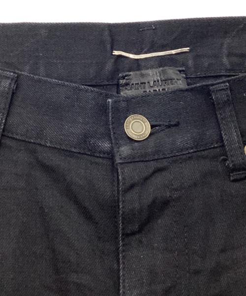 Saint Laurent Paris（サンローランパリ）Saint Laurent Paris (サンローランパリ) デストロイクラッシュ加工デニムパンツ ブラック サイズ:W29の古着・服飾アイテム