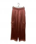 emmiエミ）の古着「シャイニーアセテートカーゴパンツ」｜ピンク