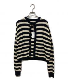 TSURU by MARIKO OIKAWA（ツルバイマリコオイカワ）の古着「ボーダーニットカーディガン」｜ネイビー