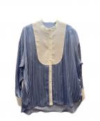 machattマチャット）の古着「ストライプヨークシャツ」｜ブルー