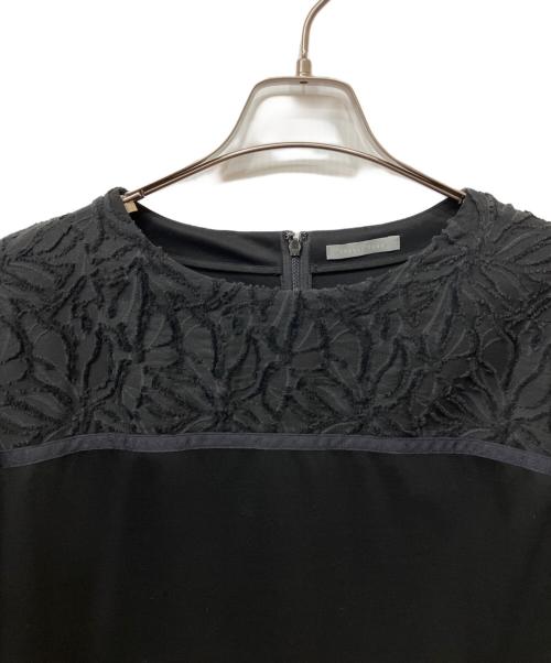 theory luxe（セオリーリュクス）theory luxe (セオリーリュクス) フラワージャガード切替ワンピース ブラック サイズ:38の古着・服飾アイテム
