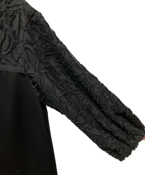 theory luxe（セオリーリュクス）theory luxe (セオリーリュクス) フラワージャガード切替ワンピース ブラック サイズ:38の古着・服飾アイテム