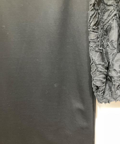theory luxe（セオリーリュクス）theory luxe (セオリーリュクス) フラワージャガード切替ワンピース ブラック サイズ:38の古着・服飾アイテム