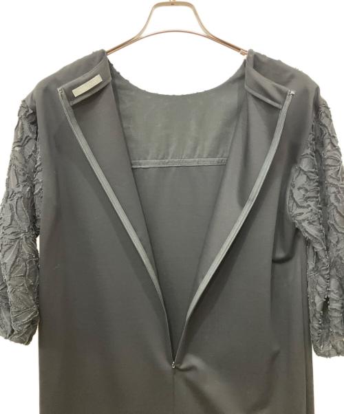 theory luxe（セオリーリュクス）theory luxe (セオリーリュクス) フラワージャガード切替ワンピース ブラック サイズ:38の古着・服飾アイテム