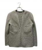 theory luxeセオリーリュクス）の古着「ノーカラーツイードジャケット」｜グレー