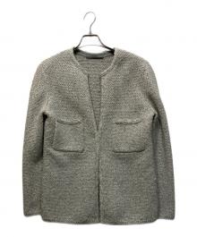 theory luxe（セオリーリュクス）の古着「ノーカラーツイードジャケット」｜グレー