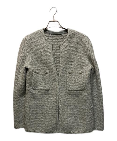 theory luxe（セオリーリュクス）theory luxe (セオリーリュクス) ノーカラーツイードジャケット グレー サイズ:040の古着・服飾アイテム