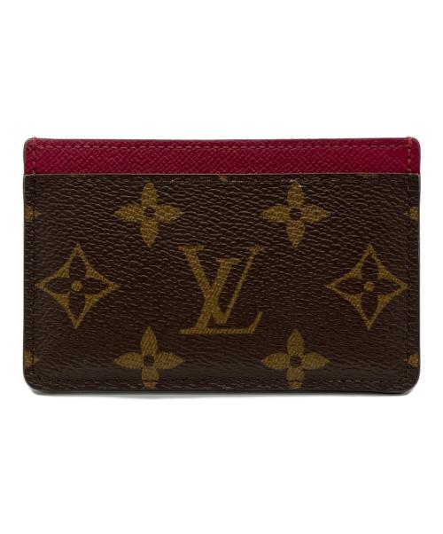 LOUIS VUITTON（ルイ ヴィトン）LOUIS VUITTON (ルイ ヴィトン) カードケース ポルト カルト・サーンプル ブラウン×レッドの古着・服飾アイテム