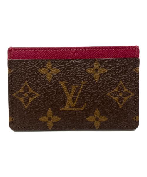 LOUIS VUITTON（ルイ ヴィトン）LOUIS VUITTON (ルイ ヴィトン) カードケース ポルト カルト・サーンプル ブラウン×レッドの古着・服飾アイテム