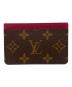 LOUIS VUITTON (ルイ ヴィトン) カードケース ポルト カルト・サーンプル ブラウン×レッド：14000円