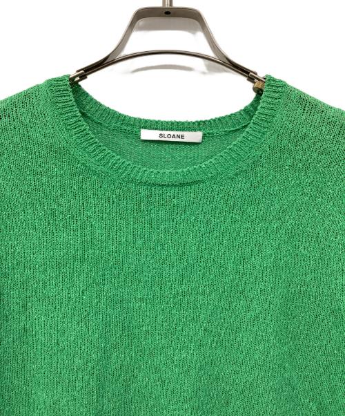 SLOANE（スローン）SLOANE (スローン) 7G天竺 和紙×ポリエステル半袖クルーネック グリーン サイズ:3の古着・服飾アイテム