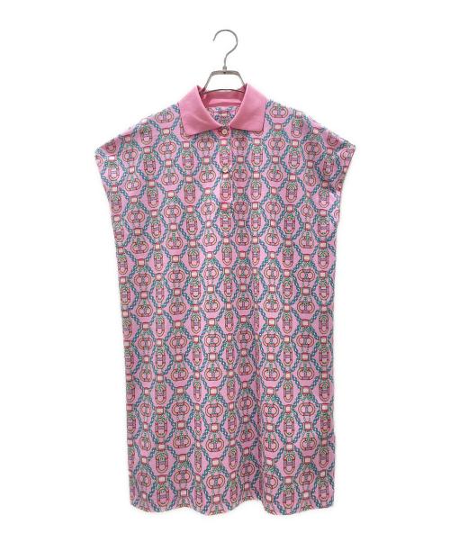 HERMES（エルメス）HERMES (エルメス) カノエ 総柄ワンピース ピンク サイズ:36の古着・服飾アイテム