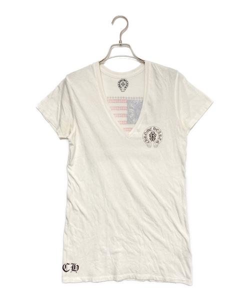 CHROME HEARTS（クロムハーツ）CHROME HEARTS (クロムハーツ) VネックTシャツ ホワイト サイズ:Mの古着・服飾アイテム