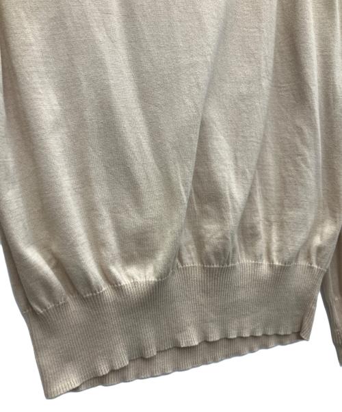 DRAWER（ドゥロワー）DRAWER (ドゥロワー) 18Gコットンシルククルーネックニット ベージュ サイズ:SIZE2の古着・服飾アイテム