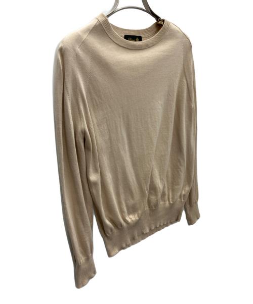 DRAWER（ドゥロワー）DRAWER (ドゥロワー) 18Gコットンシルククルーネックニット ベージュ サイズ:SIZE2の古着・服飾アイテム