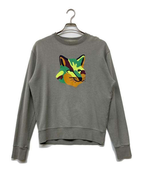maison kitsune（メゾンキツネ）maison kitsune (メゾンキツネ) SWEATSHIRT NEON FOX PRINT グレー サイズ:XSの古着・服飾アイテム