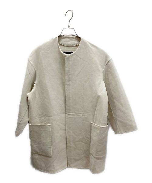 DRAWER（ドゥロワー）DRAWER (ドゥロワー) リバーノーカラーコート アイボリー サイズ:38の古着・服飾アイテム