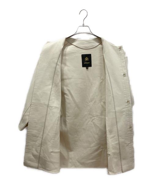 DRAWER（ドゥロワー）DRAWER (ドゥロワー) リバーノーカラーコート アイボリー サイズ:38の古着・服飾アイテム