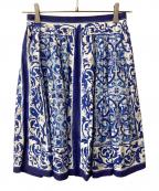 DOLCE & GABBANAドルチェ＆ガッバーナ）の古着「マジョリカプリントスカート」｜ブルー