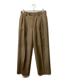 AURALEE（オーラリー）の古着「BLUEFACED WOOL DOBBY STRIPE PT」｜ブラウン