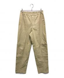 AURALEE（オーラリー）の古着「LIGHT LAMB LEATHER EASY PANTS」｜ベージュ