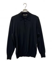 AURALEE（オーラリー）の古着「SUPER HIGH GAUGE WOOL KNIT POLO」｜ブラック