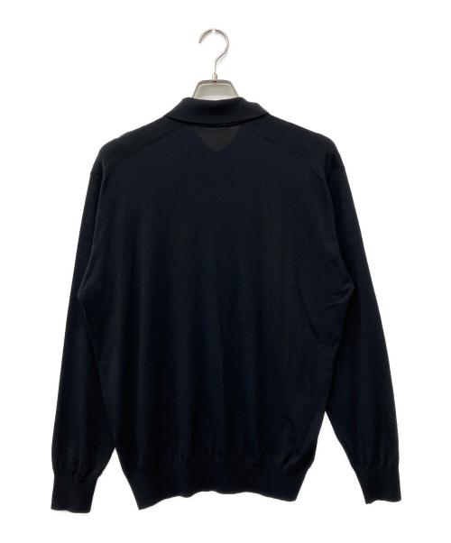 AURALEE（オーラリー）AURALEE (オーラリー) SUPER HIGH GAUGE WOOL KNIT POLO ブラック サイズ:3の古着・服飾アイテム
