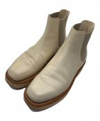 AURALEEオーラリー）の古着「LEATHER SQUARE BOOTS（レザースクエアブーツ）」｜アイボリー
